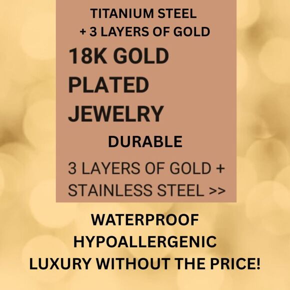 18K Gold Plated Women's Heart Necklace Waterproof Hypoallergenic Jewelry - Picture 9 of 11